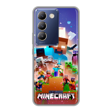 Силиконовый чехол на Vivo Y100 с принтом Майнкрафт Minecraft Силиконовый чехол на Vivo Y100 с принтом Майнкрафт Minecraft