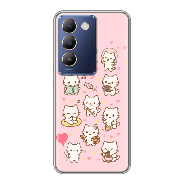 Силиконовый чехол на Vivo Y100 с принтом Hello Kitty Хелоу Кити