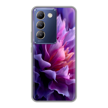 Силиконовый чехол на Vivo Y100 с принтом женский цветы