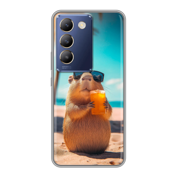 Силиконовый чехол на Vivo Y100 с принтом Капибара Силиконовый чехол на Vivo Y100 с принтом Капибара