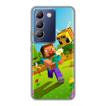 Силиконовый чехол на Vivo Y100 с принтом Майнкрафт Minecraft Силиконовый чехол на Vivo Y100 с принтом Майнкрафт Minecraft