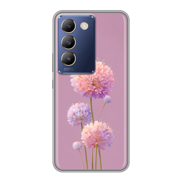 Силиконовый чехол на Vivo Y100 с принтом Цветы Силиконовый чехол на Vivo Y100 с принтом Цветы
