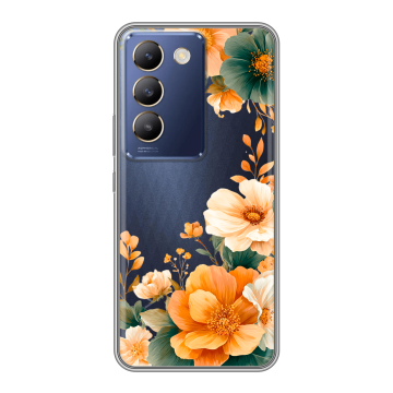 Силиконовый чехол на Vivo Y100 с принтом Цветы принт Силиконовый чехол на Vivo Y100 с принтом Цветы принт