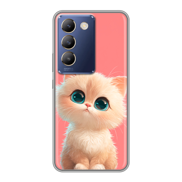 Силиконовый чехол на Vivo Y100 с принтом Розовый котенок Силиконовый чехол на Vivo Y100 с принтом Розовый котенок