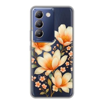Силиконовый чехол на Vivo Y100 с принтом Цветы Силиконовый чехол на Vivo Y100 с принтом Цветы