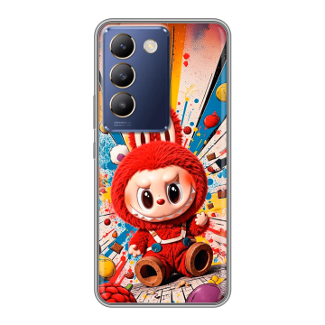 Силиконовый чехол на Vivo Y100 с принтом Labubu Лабубу
