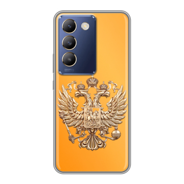 Силиконовый чехол на Vivo Y100 с принтом Герб Флаг России