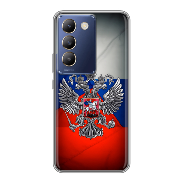 Силиконовый чехол на Vivo Y100 с принтом Флаг России