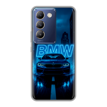 Силиконовый чехол на Vivo Y100 с принтом BMW БМВ
