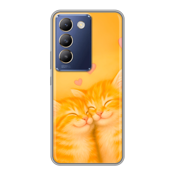 Силиконовый чехол на Vivo Y100 с принтом Милые котята