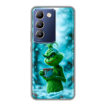Силиконовый чехол на Vivo Y100 с принтом Новый год гринч