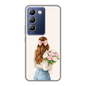 Силиконовый чехол на Vivo Y100 с принтом женский