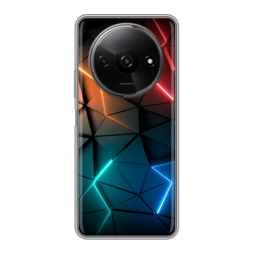 Силиконовый чехол на Redmi A3x с принтом Абстракция неон