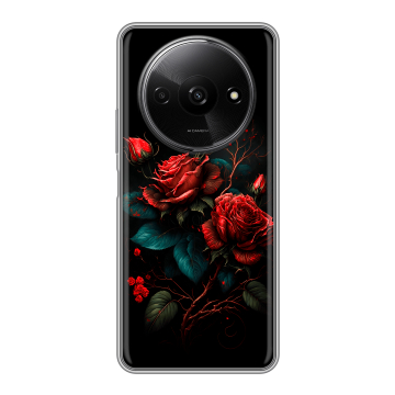 Силиконовый чехол на Redmi A3x с принтом Розы красные