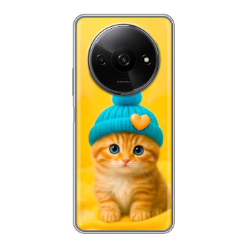Силиконовый чехол на Redmi A3x с принтом Котенок в шапке