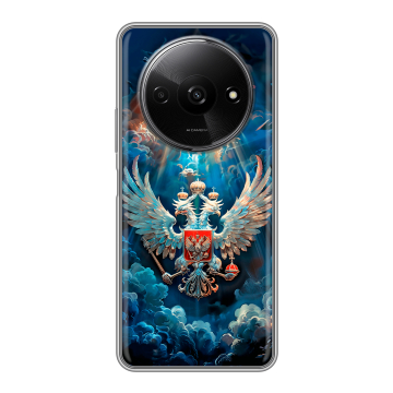 Силиконовый чехол на Redmi A3x с принтом Герб флаг России