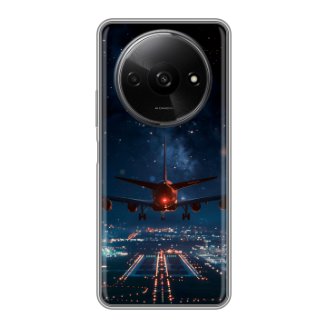 Силиконовый чехол на Redmi A3x с принтом самолет