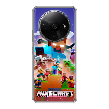 Силиконовый чехол на Redmi A3x с принтом Майнкрафт Minecraft