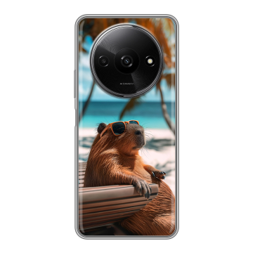 Силиконовый чехол на Redmi A3x с принтом Капибара