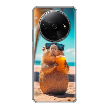 Силиконовый чехол на Redmi A3x с принтом Капибара Силиконовый чехол на Redmi A3x с принтом Капибара