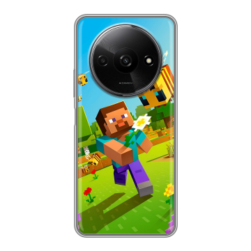 Силиконовый чехол на Redmi A3x с принтом Майнкрафт Minecraft Силиконовый чехол на Redmi A3x с принтом Майнкрафт Minecraft