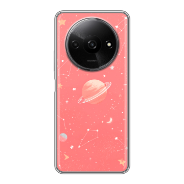 Силиконовый чехол на Redmi A3x с принтом Розовый космос Силиконовый чехол на Redmi A3x с принтом Розовый космос
