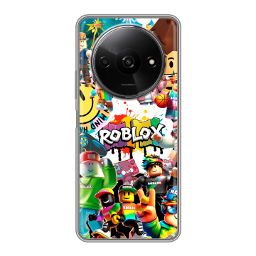 Силиконовый чехол на Redmi A3x с принтом Roblox Роблокс