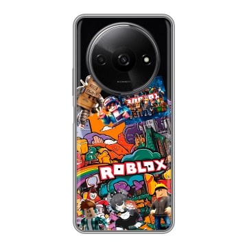 Силиконовый чехол на Redmi A3x с принтом Roblox Роблокс