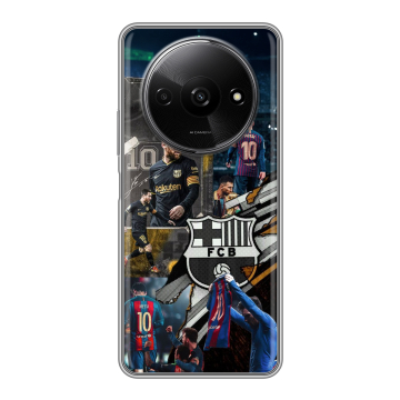 Силиконовый чехол на Redmi A3x с принтом Messi Barcelona