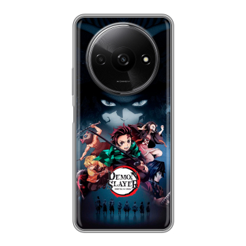 Силиконовый чехол на Redmi A3x с принтом Demon Slayer Клинок рассекающий демонов Силиконовый чехол на Redmi A3x с принтом Demon Slayer Клинок рассекающий демонов