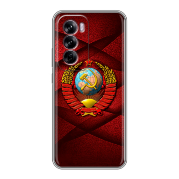 Силиконовый чехол на OPPO Reno 12 с принтом Герб СССР Силиконовый чехол на OPPO Reno 12 с принтом Герб СССР
