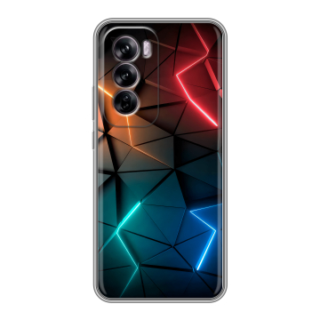 Силиконовый чехол на OPPO Reno 12 с принтом Абстракция неон Силиконовый чехол на OPPO Reno 12 с принтом Абстракция неон