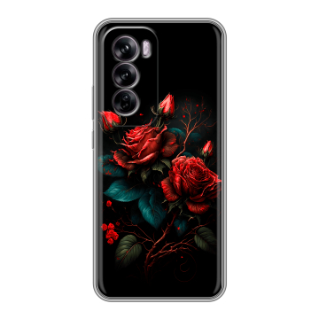 Силиконовый чехол на OPPO Reno 12 с принтом Розы красные Силиконовый чехол на OPPO Reno 12 с принтом Розы красные