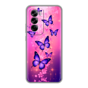 Силиконовый чехол на OPPO Reno 12 с принтом Бабочки Силиконовый чехол на OPPO Reno 12 с принтом Бабочки