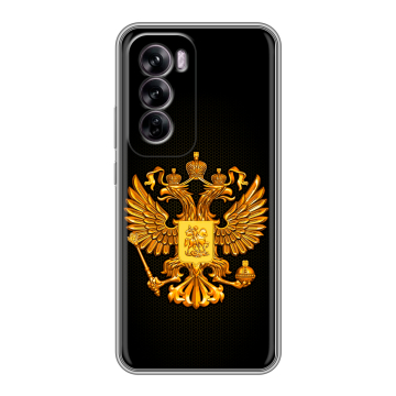 Силиконовый чехол на OPPO Reno 12 с принтом Герб России желтый Силиконовый чехол на OPPO Reno 12 с принтом Герб России желтый
