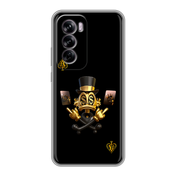 Силиконовый чехол на OPPO Reno 12 с принтом Золотой скрудж макдак Силиконовый чехол на OPPO Reno 12 с принтом Золотой скрудж макдак