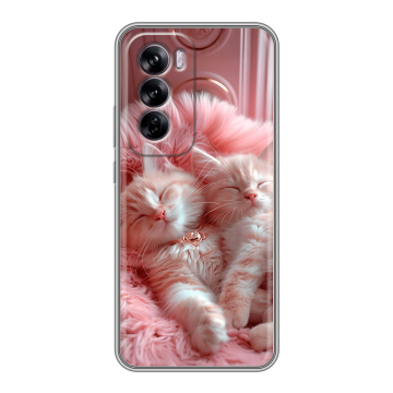 Силиконовый чехол на OPPO Reno 12 с принтом котята котики