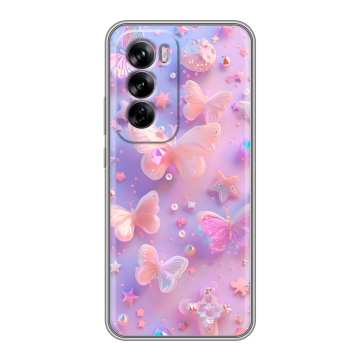 Силиконовый чехол на OPPO Reno 12 с принтом Бабочки Силиконовый чехол на OPPO Reno 12 с принтом Бабочки