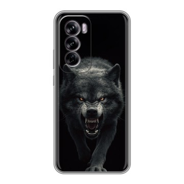 Силиконовый чехол на OPPO Reno 12 с принтом Волк Силиконовый чехол на OPPO Reno 12 с принтом Волк
