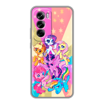 Силиконовый чехол на OPPO Reno 12 с принтом My little pony Дружба чудо Силиконовый чехол на OPPO Reno 12 с принтом My little pony Дружба чудо