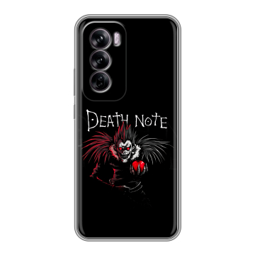 Силиконовый чехол на OPPO Reno 12 с принтом Death note Тетрадь смерти Силиконовый чехол на OPPO Reno 12 с принтом Death note Тетрадь смерти