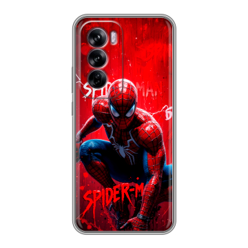 Силиконовый чехол на OPPO Reno 12 с принтом Spiderman Человек паук