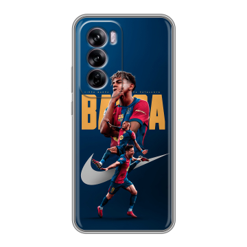 Силиконовый чехол на OPPO Reno 12 с принтом Барселона Barca Yamal Силиконовый чехол на OPPO Reno 12 с принтом Барселона Barca Yamal