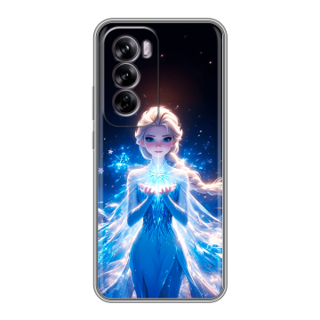 Силиконовый чехол на OPPO Reno 12 с принтом Холодное сердце Frozen Силиконовый чехол на OPPO Reno 12 с принтом Холодное сердце Frozen