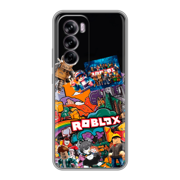 Силиконовый чехол на OPPO Reno 12 с принтом Roblox Роблокс Силиконовый чехол на OPPO Reno 12 с принтом Roblox Роблокс