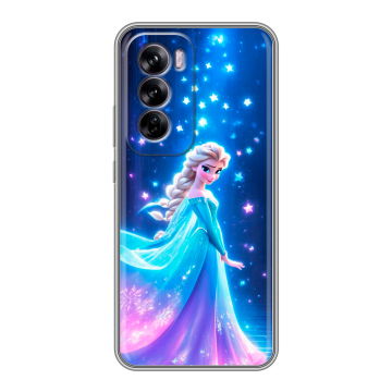 Силиконовый чехол на OPPO Reno 12 с принтом Холодное сердце Frozen Силиконовый чехол на OPPO Reno 12 с принтом Холодное сердце Frozen