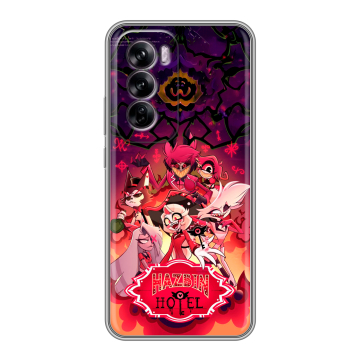 Силиконовый чехол на OPPO Reno 12 с принтом Hazbin Hotel Отель Хазбин Силиконовый чехол на OPPO Reno 12 с принтом Hazbin Hotel Отель Хазбин