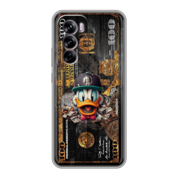 Силиконовый чехол на OPPO Reno 12 с принтом Дональд Дак Доллар Силиконовый чехол на OPPO Reno 12 с принтом Дональд Дак Доллар