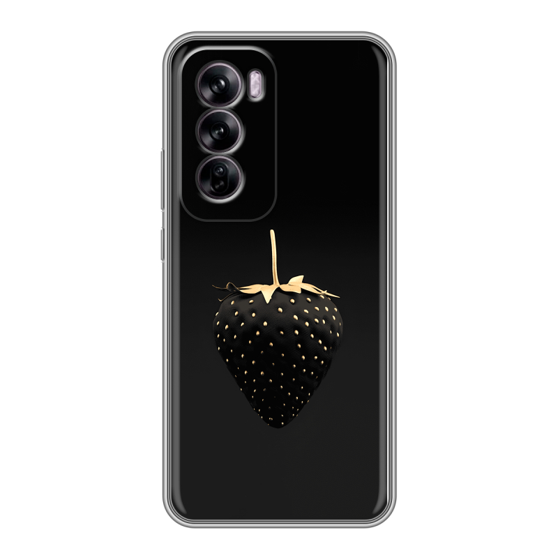 Силиконовый чехол на OPPO Reno 12 с принтом Черная клубника Силиконовый чехол на OPPO Reno 12 с принтом Черная клубника