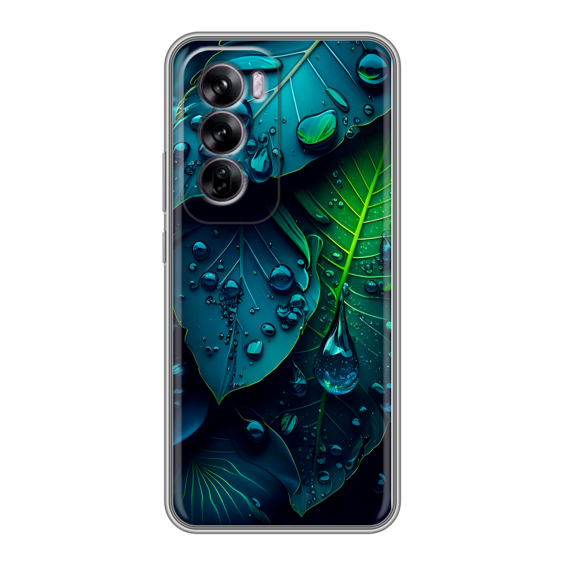 Силиконовый чехол на OPPO Reno 12 с принтом Листья Силиконовый чехол на OPPO Reno 12 с принтом Листья